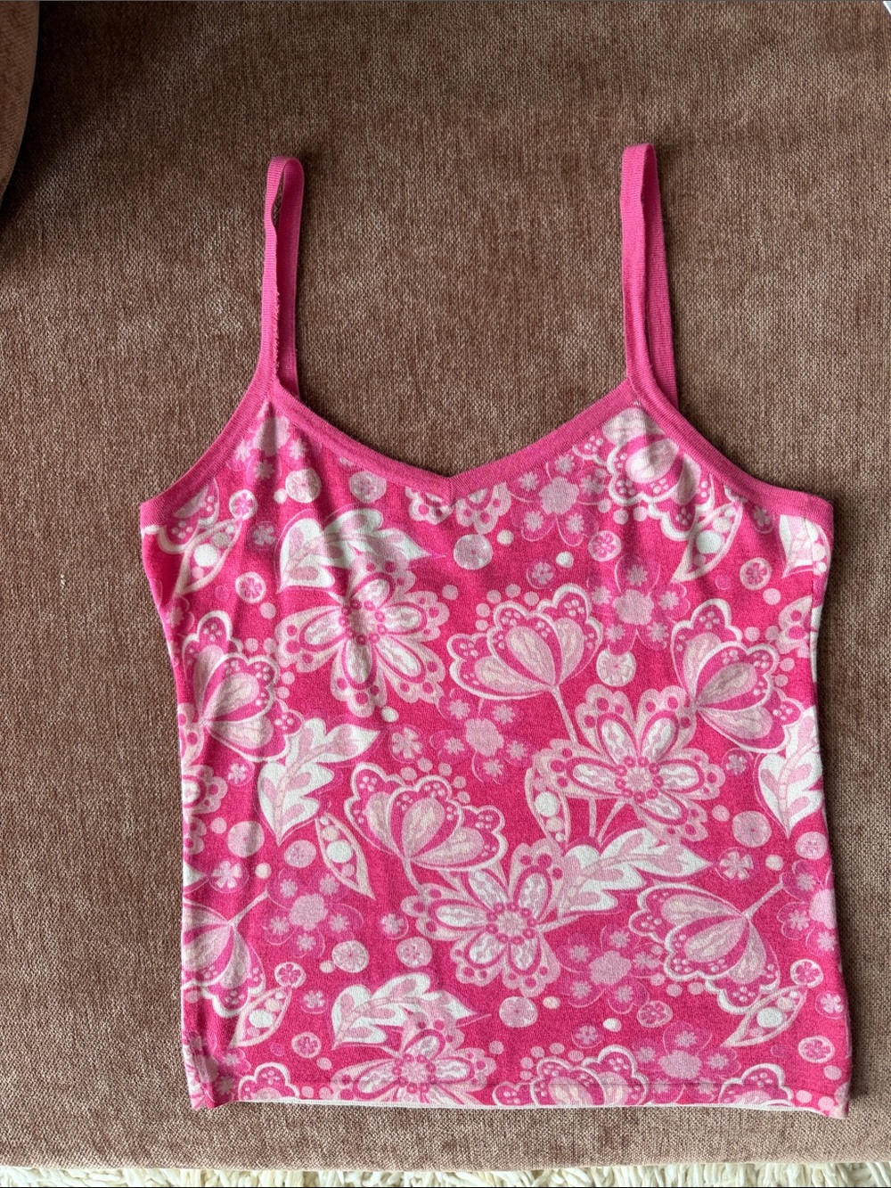 Missoni Cashmere Pink Floral Tank Top S